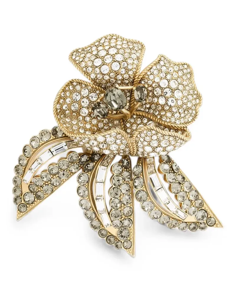 Dolce & Gabbana Blumenbrosche mit Strass - Gold Gold