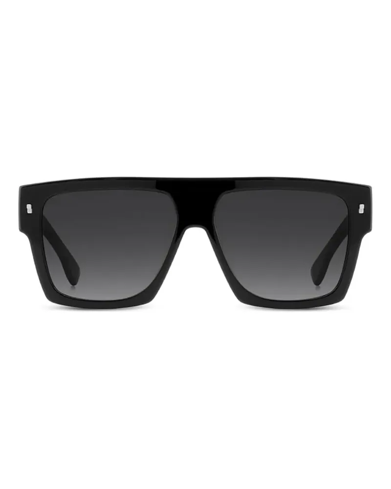 Dsquared2 Eckige ICONique Sonnenbrille - Schwarz Schwarz