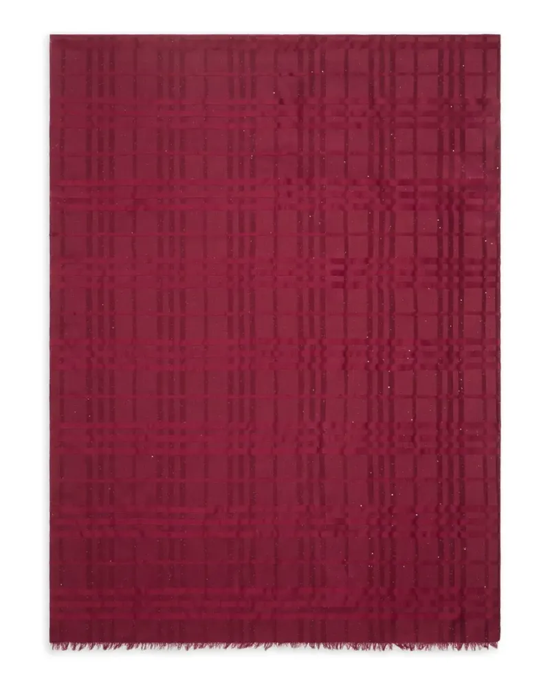 Burberry wide Check silk wool cashmere scarf - Rot Rot