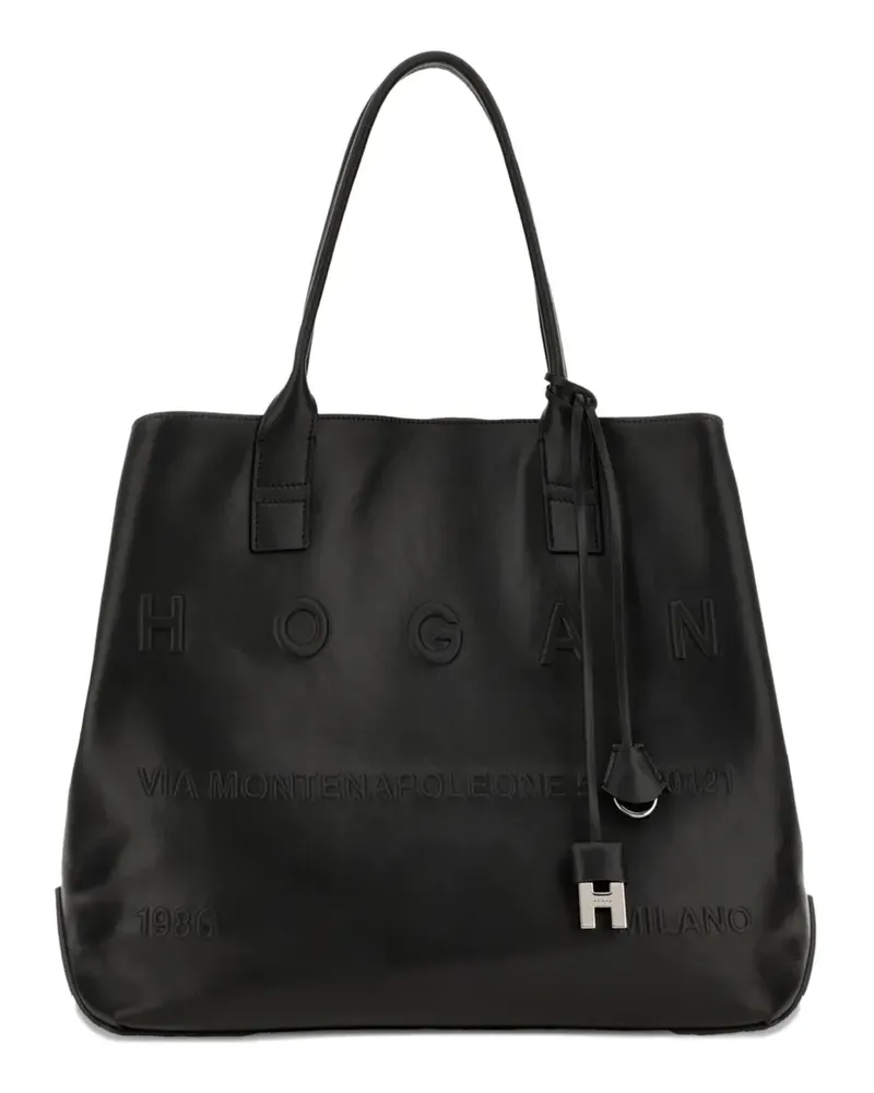 Hogan Mittelgroßer Script Tote Bag - Schwarz Schwarz
