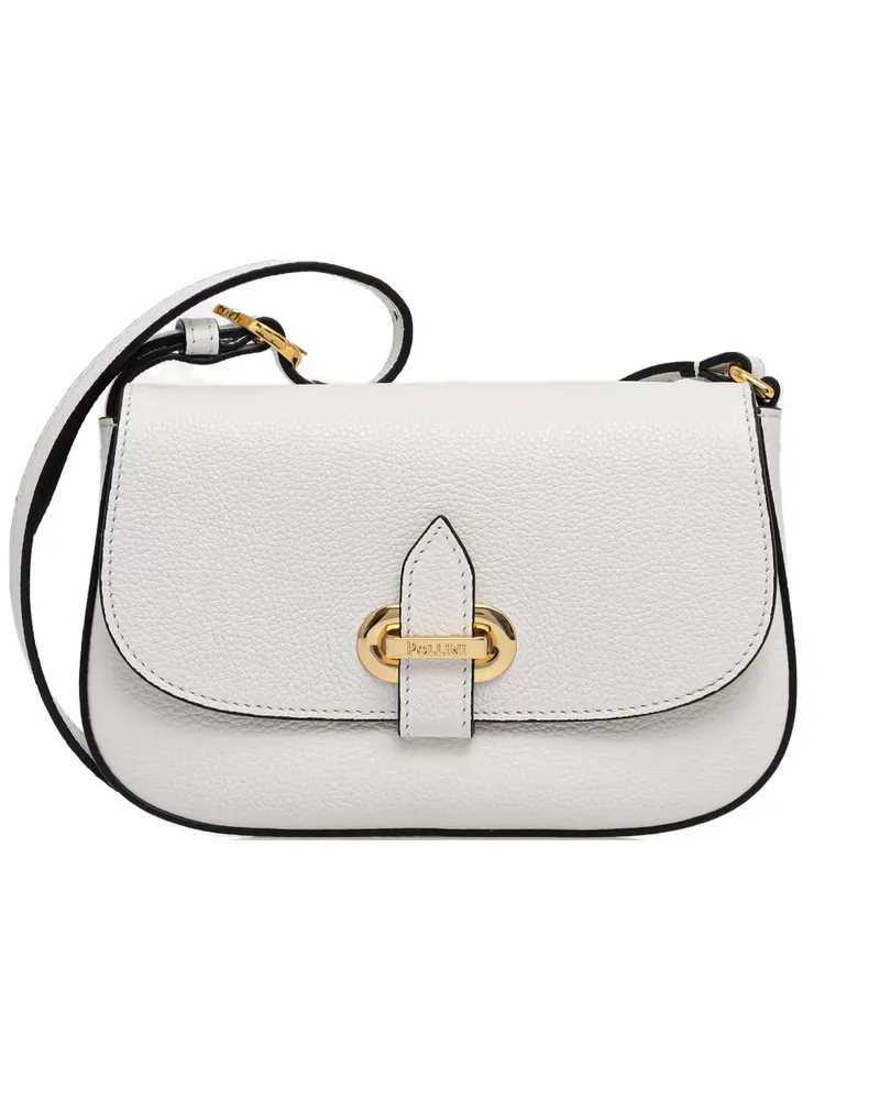 Pollini grained logo-plaque cross-body bag - Weiß Weiß