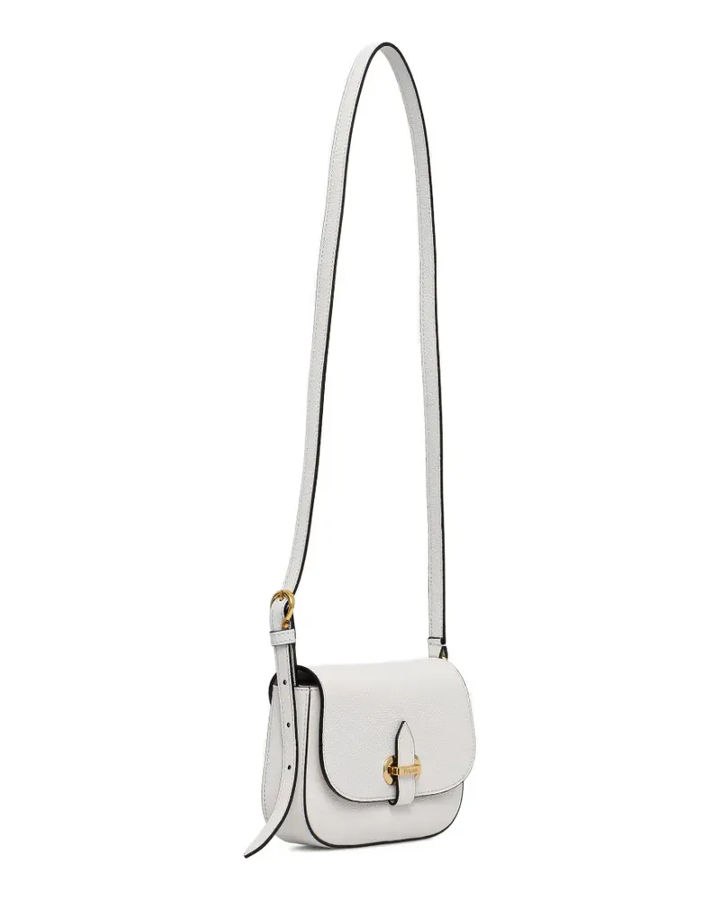 Pollini grained logo-plaque cross-body bag - Weiß Weiß