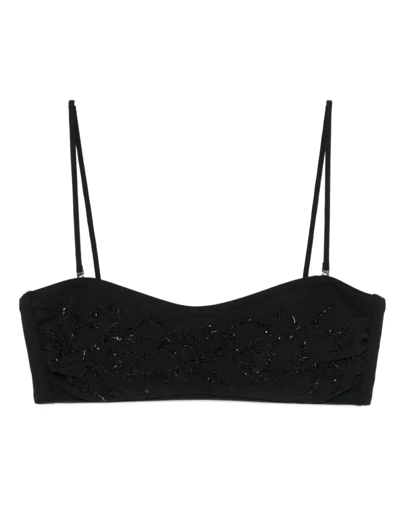 Maryan Mehlhorn beaded bikini top - Schwarz Schwarz