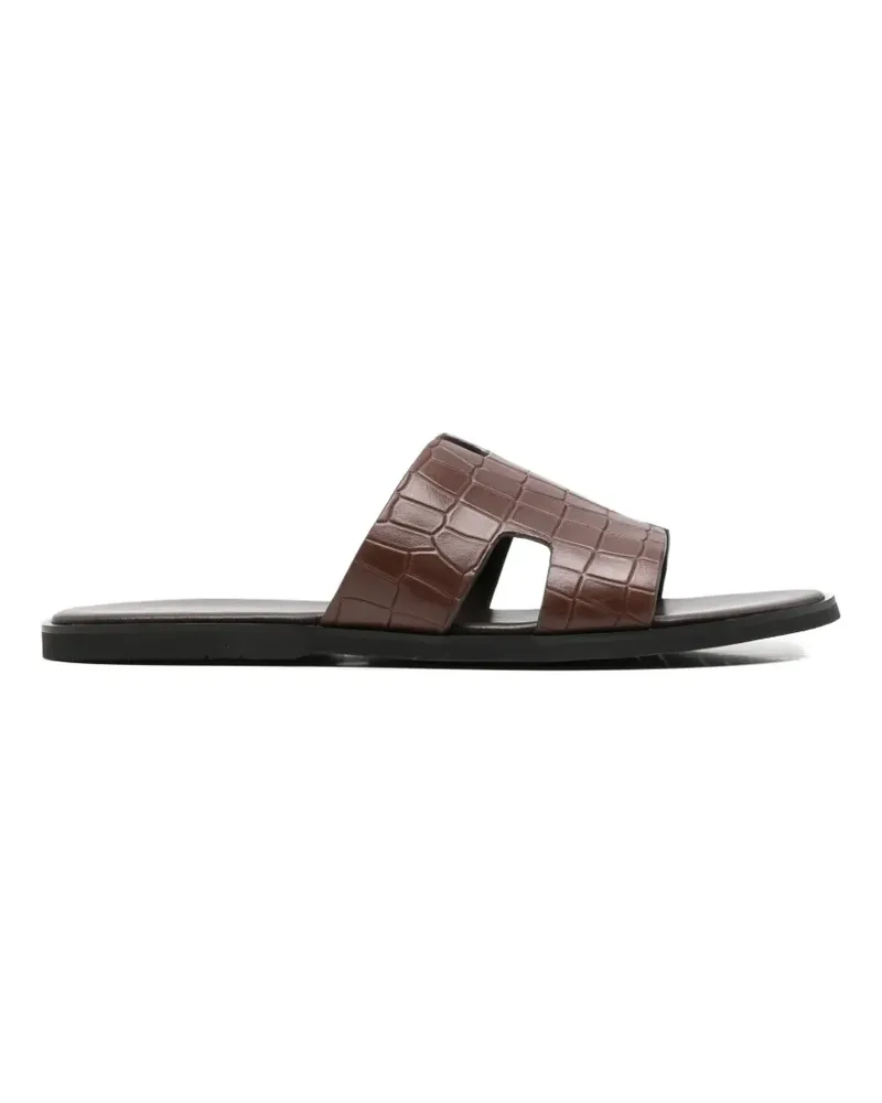 Alberto Gozzi croc-effect cut-out sandals - Braun Braun