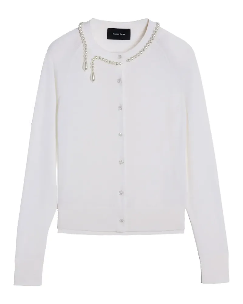 Simone Rocha pearl-embellished cardigan - Weiß Weiß