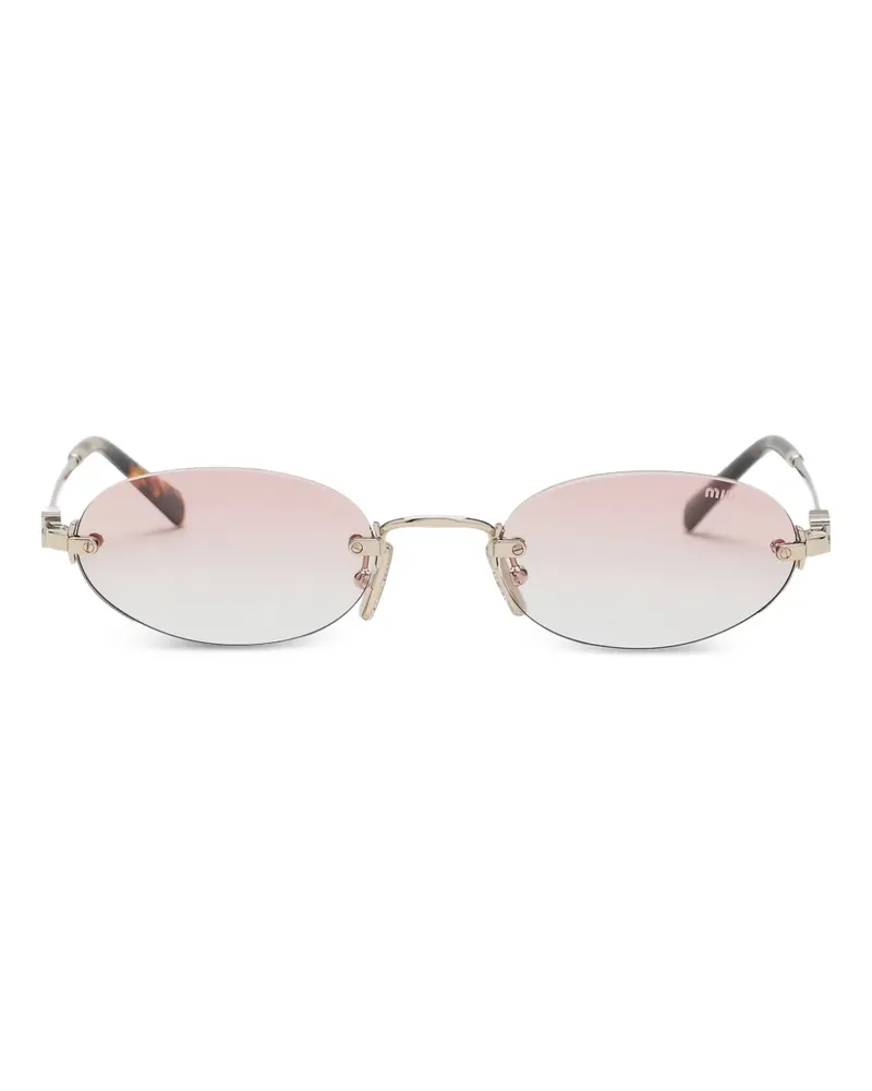 Miu Miu Rahmenlose Sonnenbrille mit ovalem Gestell - Gold Gold