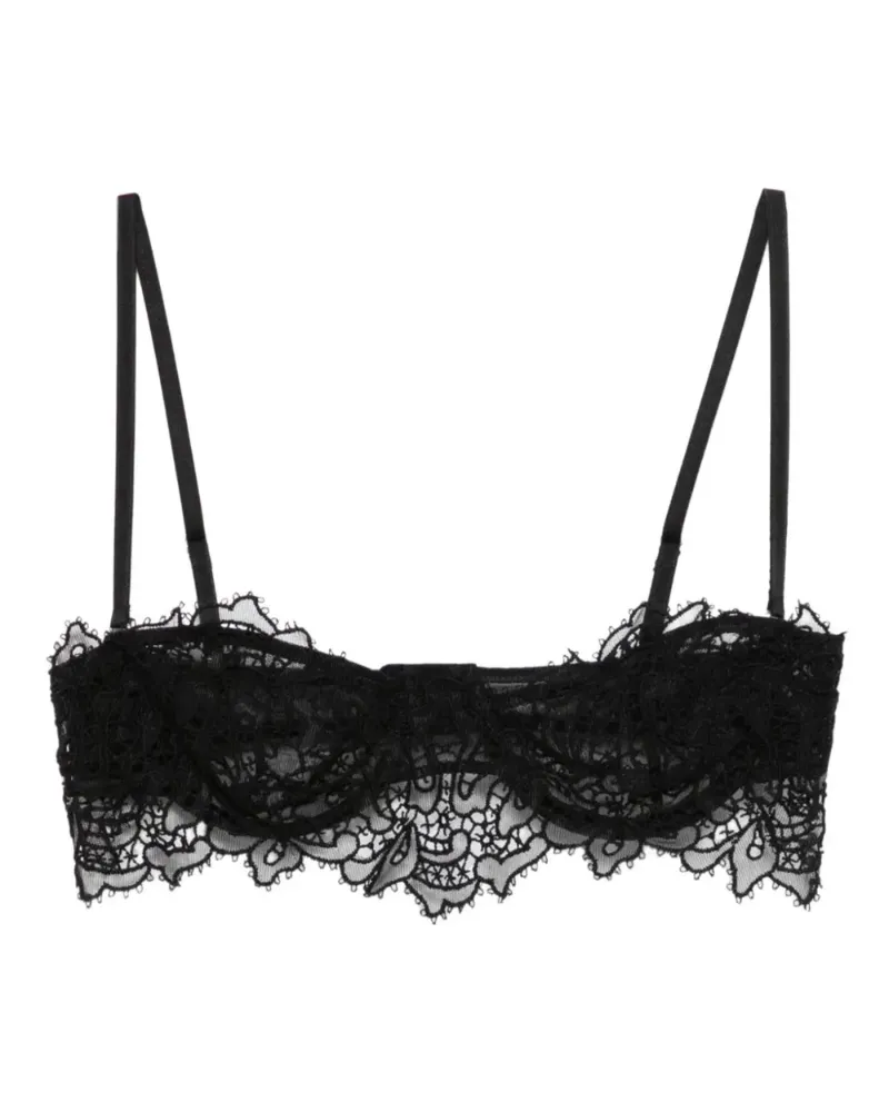 Ermanno Scervino Slip mit Blumenverzierung - Schwarz Schwarz
