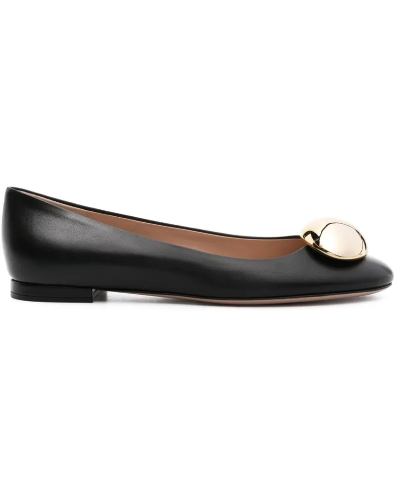Gianvito Rossi Ballerinas mit runder Kappe - Schwarz Schwarz