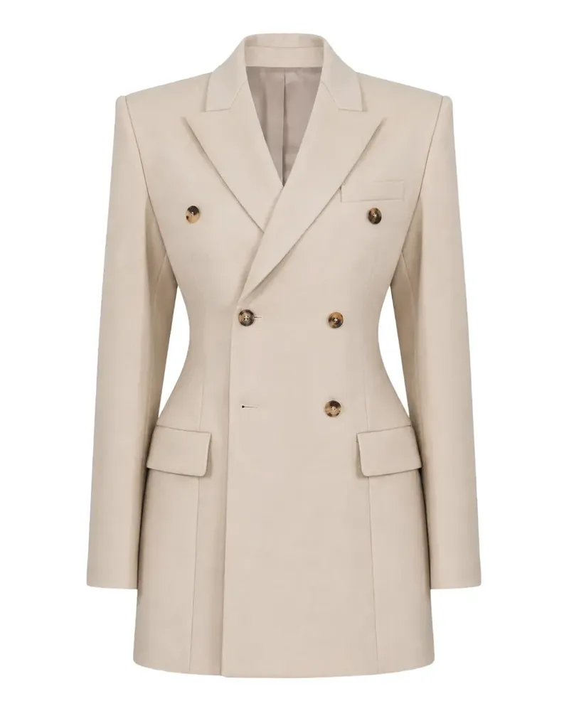 WARDROBE.NYC double-breasted contour blazer - Nude Nude