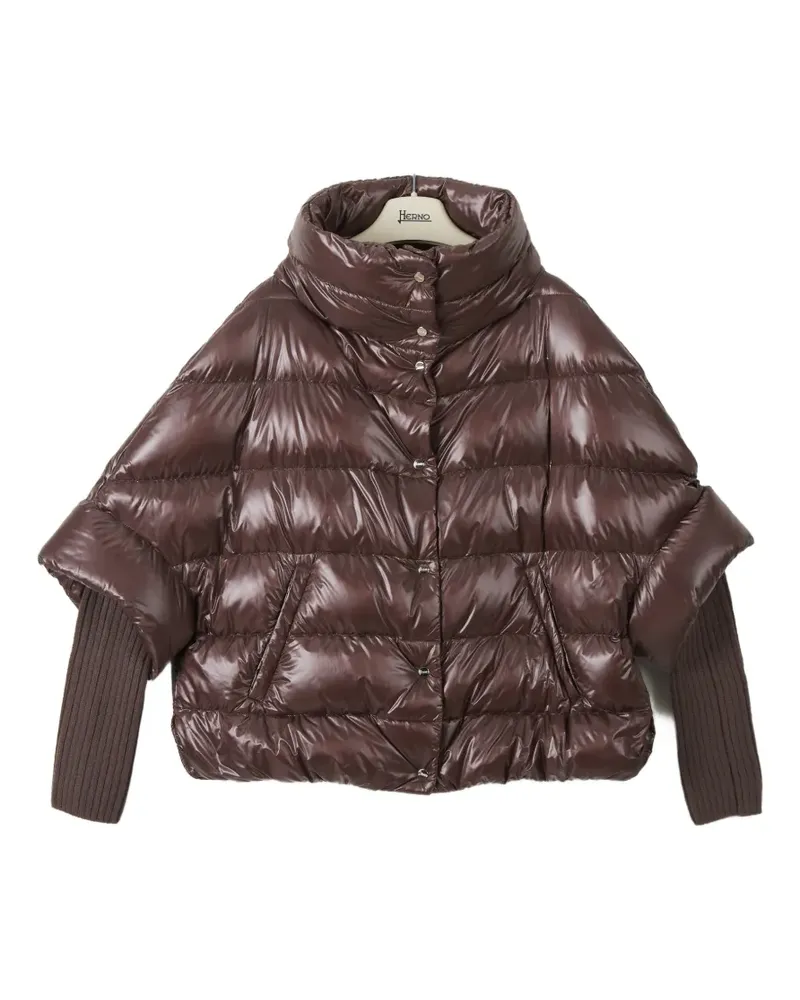 Herno quilted high-neck cape - Braun Braun