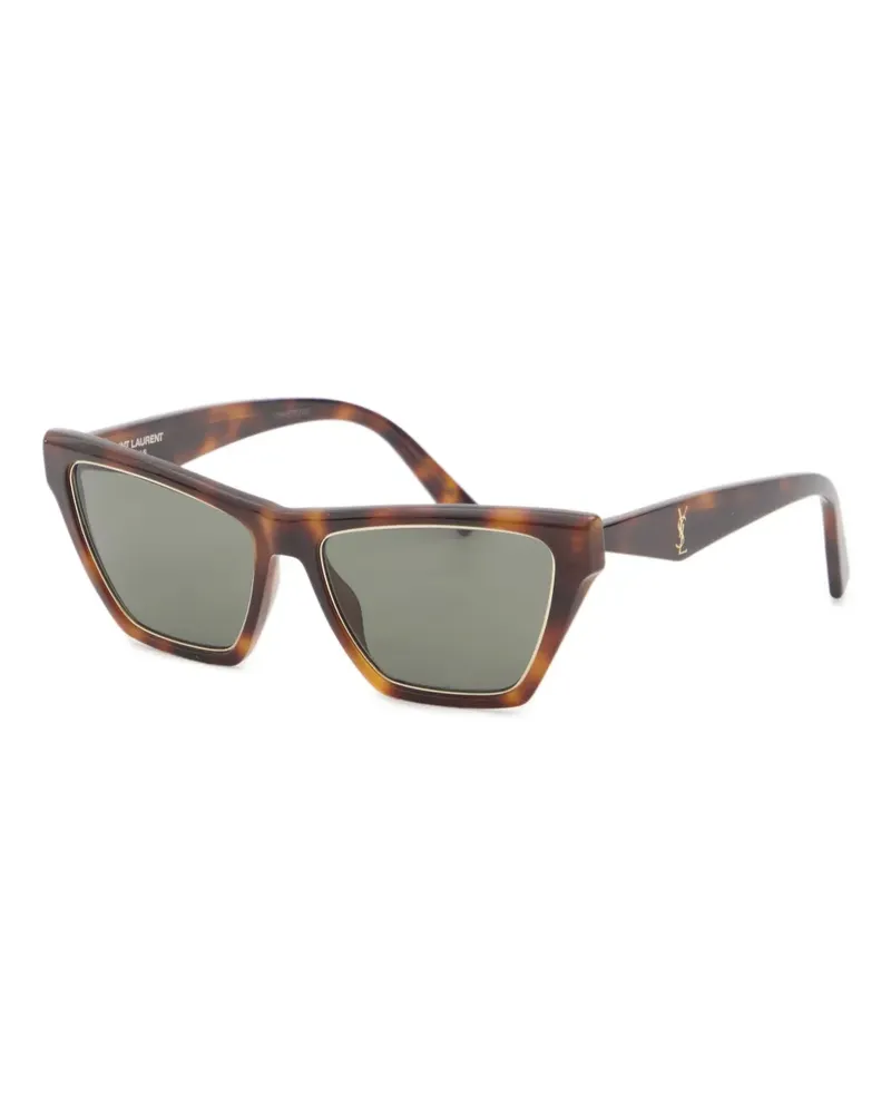 Saint Laurent Sonnenbrille mit eckigem Gestell - Braun Braun