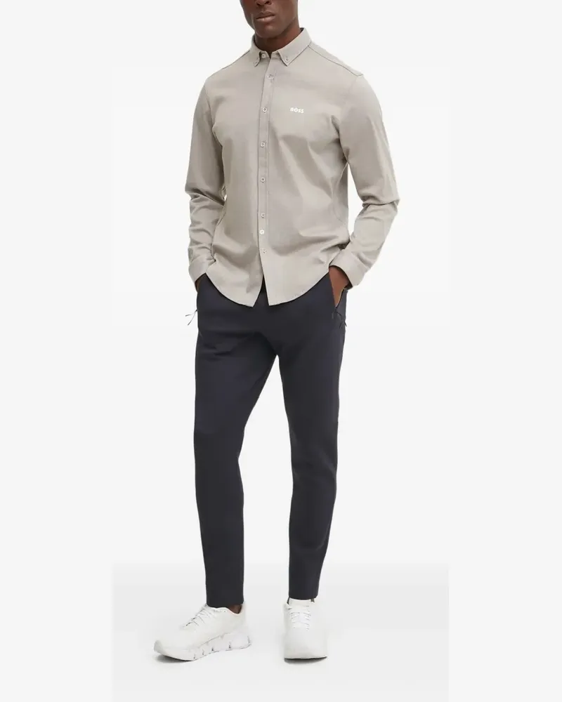 HUGO BOSS Strukturiertes T-Shirt mit Logo-Print - Nude Nude