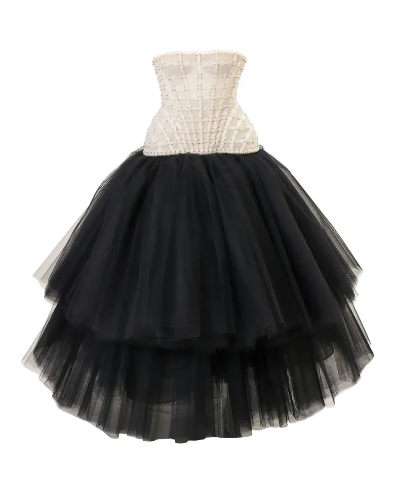 Carolina Herrera New York Trägerloses Midikleid mit Perlenstickerei - Schwarz Schwarz