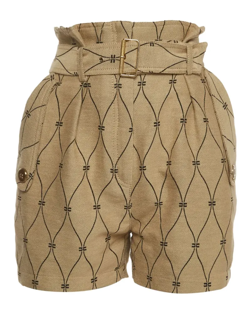 Elisabetta Franchi Jacquard-Shorts mit Monogramm - Nude Nude