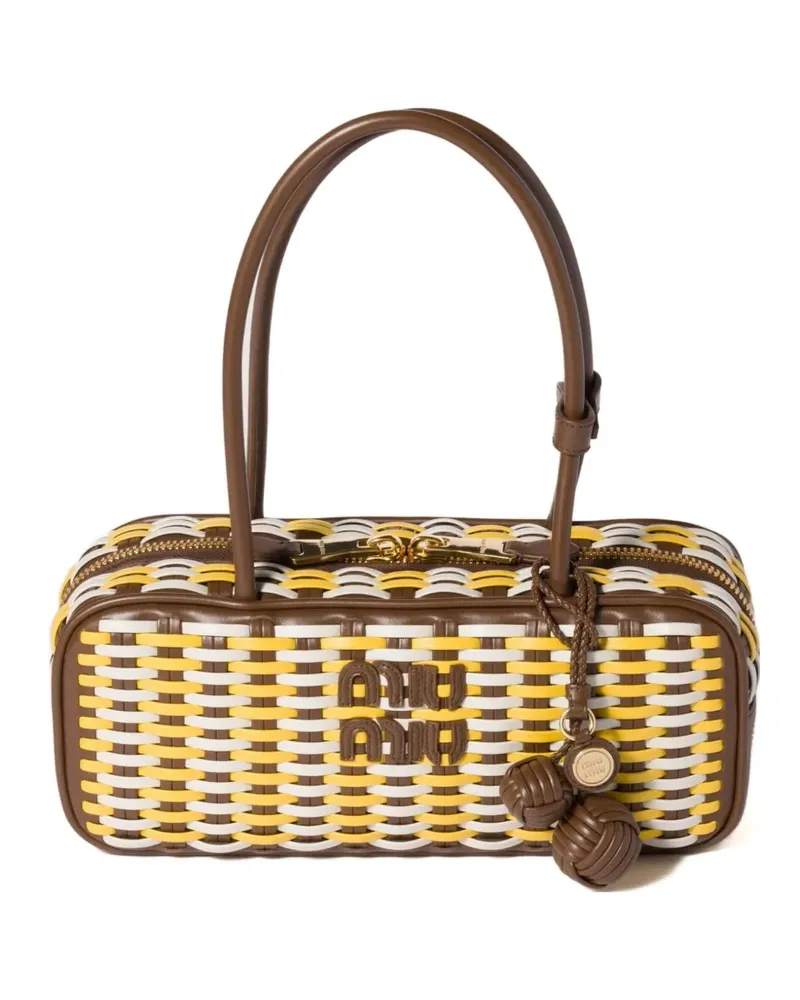 Miu Miu Beau Tote Bag mit gewebtem Effekt - Braun Braun