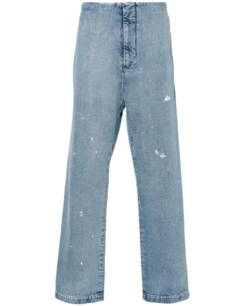 Maison Margiela Straight-Leg-Jeans mit Farbklecksen Blau