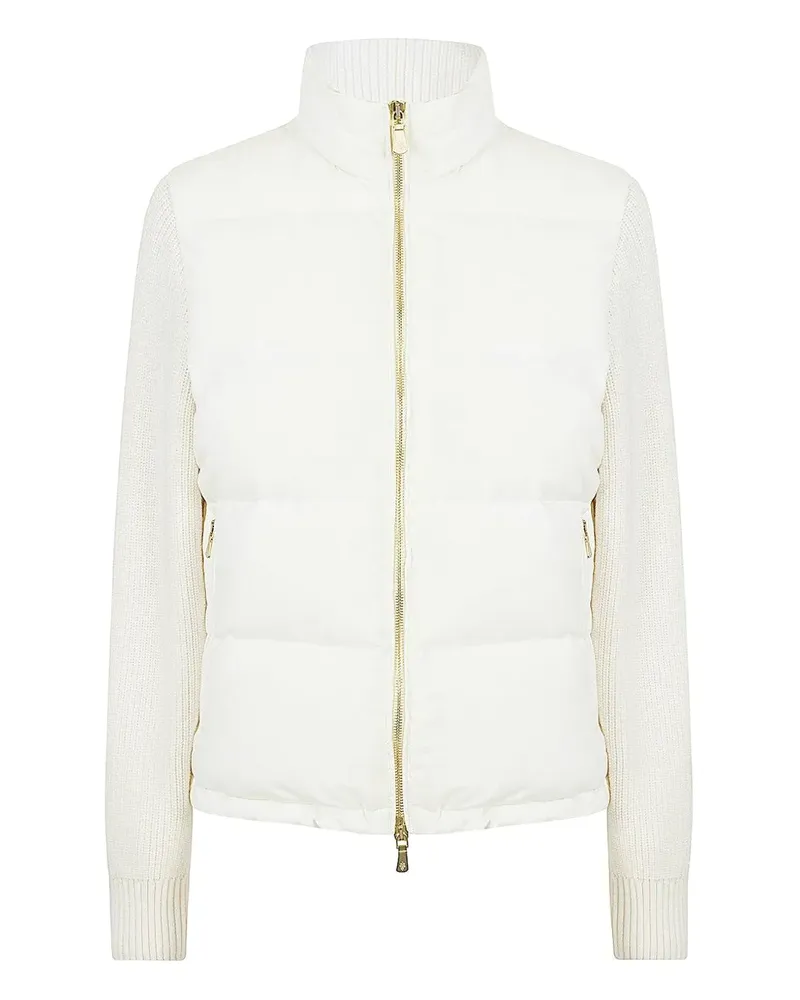 Eleventy quilted knitted-sleeve jacket - Weiß Weiß