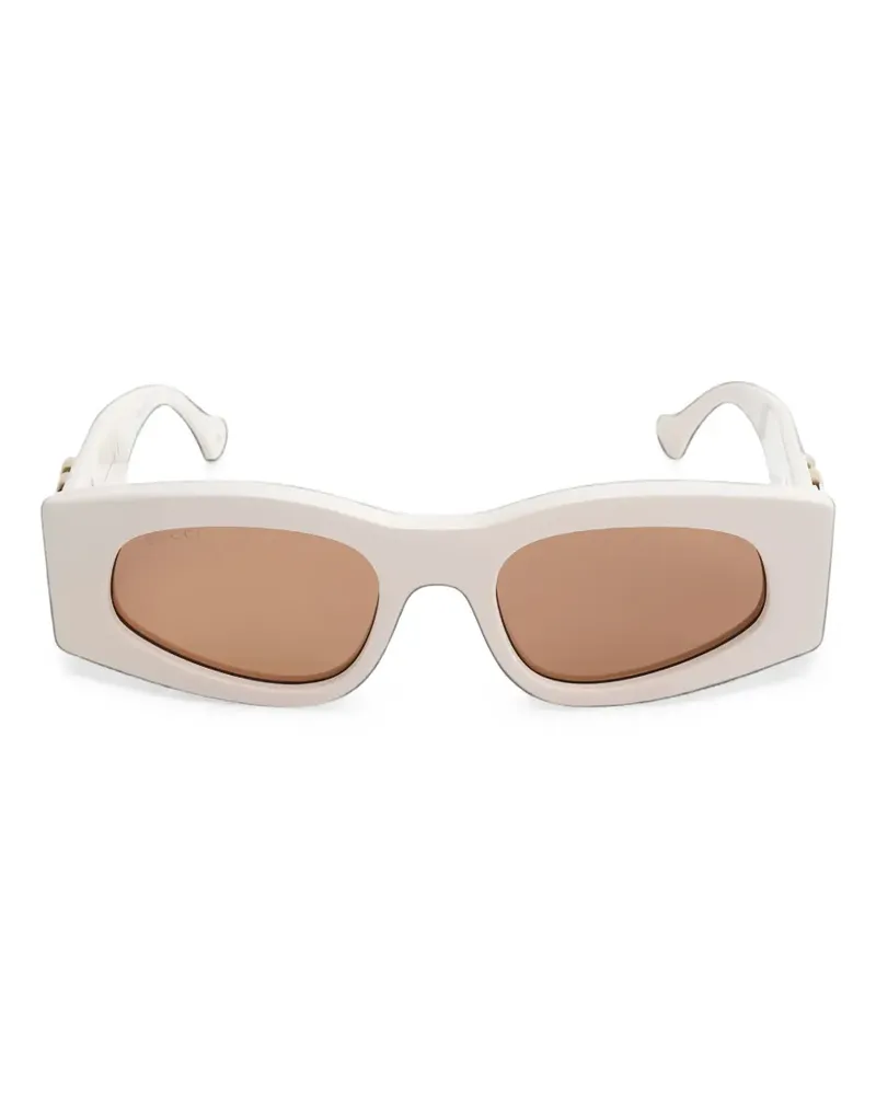 Gucci Double G geometric-frame sunglasses - Nude Nude