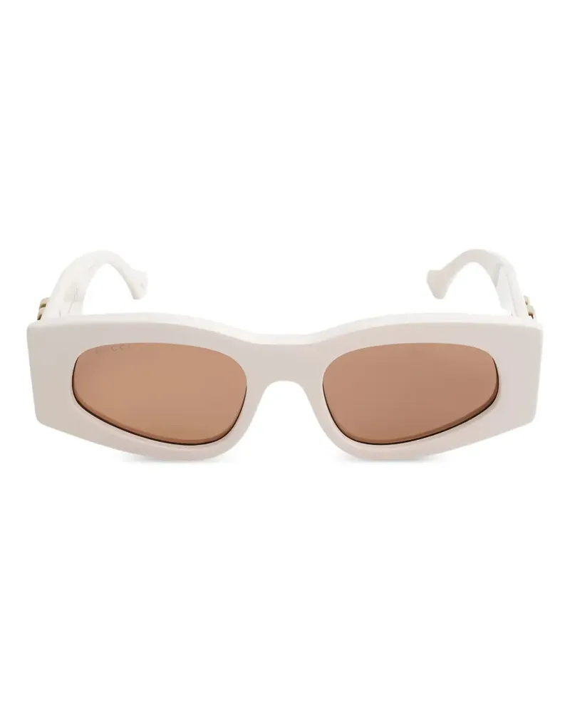 Gucci Sonnenbrille mit geometrischem Gestell - Nude Nude
