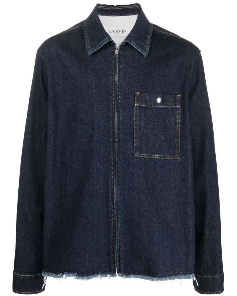 Lanvin Ausgefranste Jeansjacke - Blau Blau