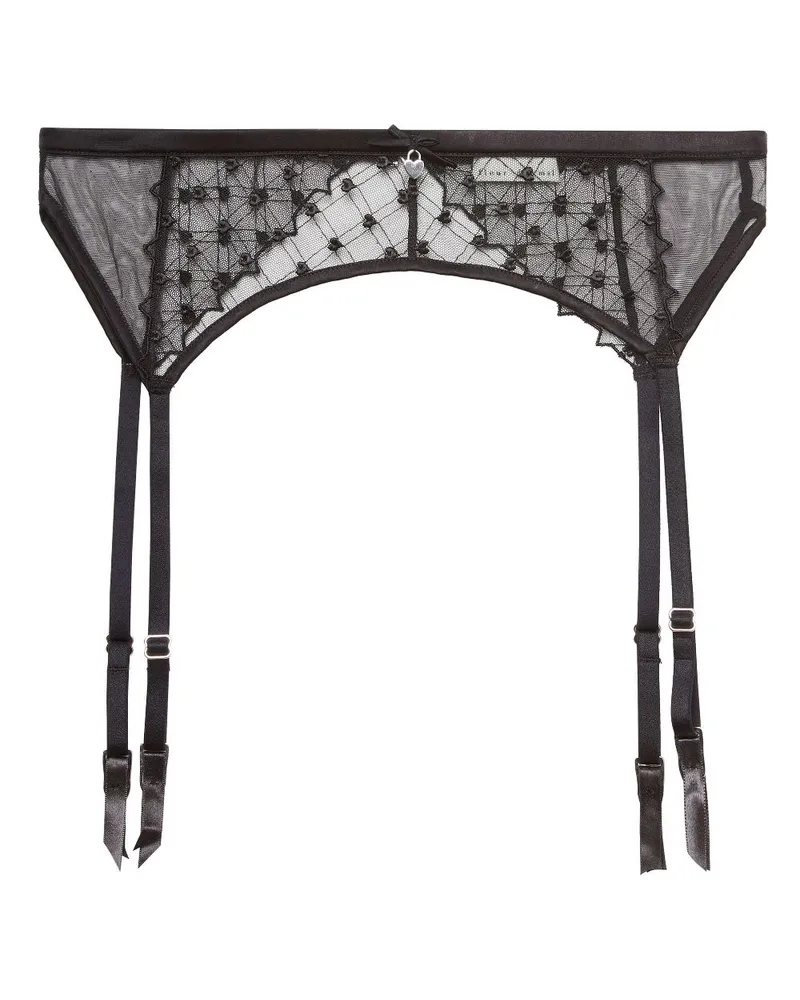 Fleur Du Mal Love Lock Strumpfhalter - Schwarz Schwarz