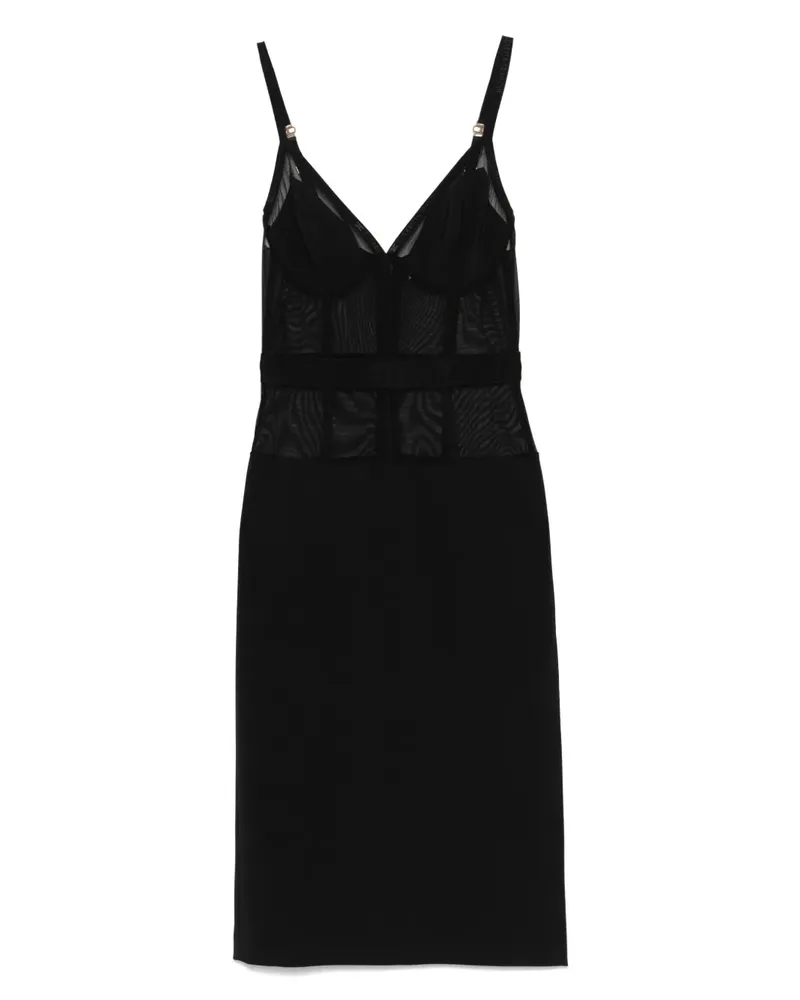 Elisabetta Franchi Mittellanges Kreppkleid - Schwarz Schwarz