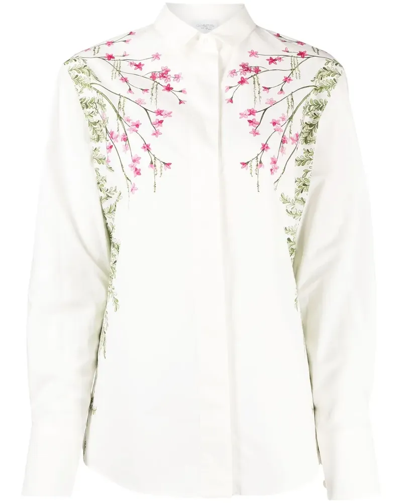 Giambattista Valli Hemd mit Blumen-Print - Weiß Weiß