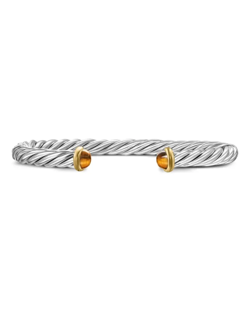 David Yurman Cable Armspange aus 14kt Gelbgold und Sterlingsilber 6mm Silber