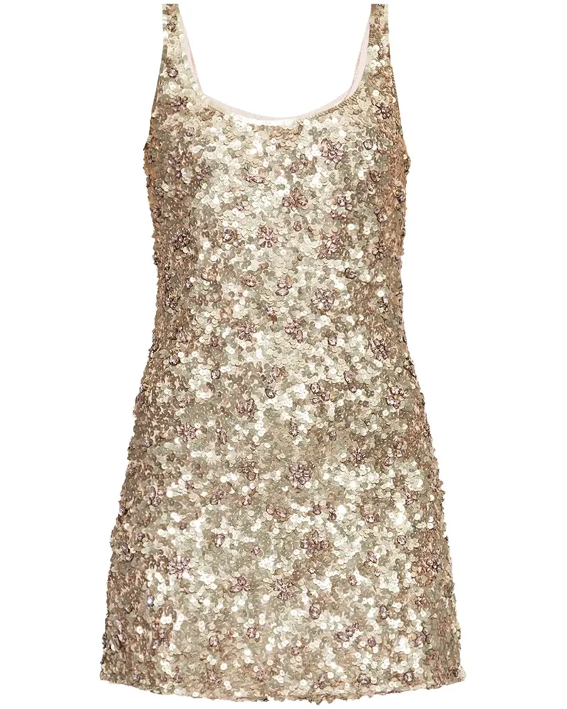 LoveShackFancy Dorrina Kleid mit Pailletten - Gold Gold
