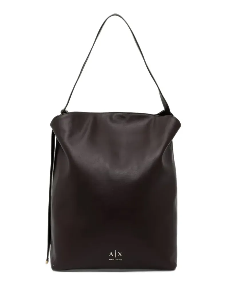 Armani Exchange logo-print shoulder bag - Braun Braun