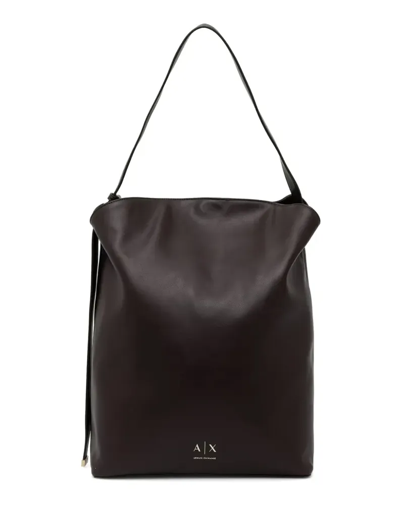 Armani Exchange Schultertasche mit Logo-Print - Braun Braun