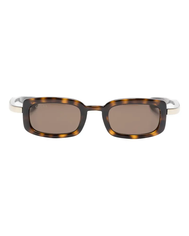 Gucci Sonnenbrille mit eckigem Gestell - Gold Gold