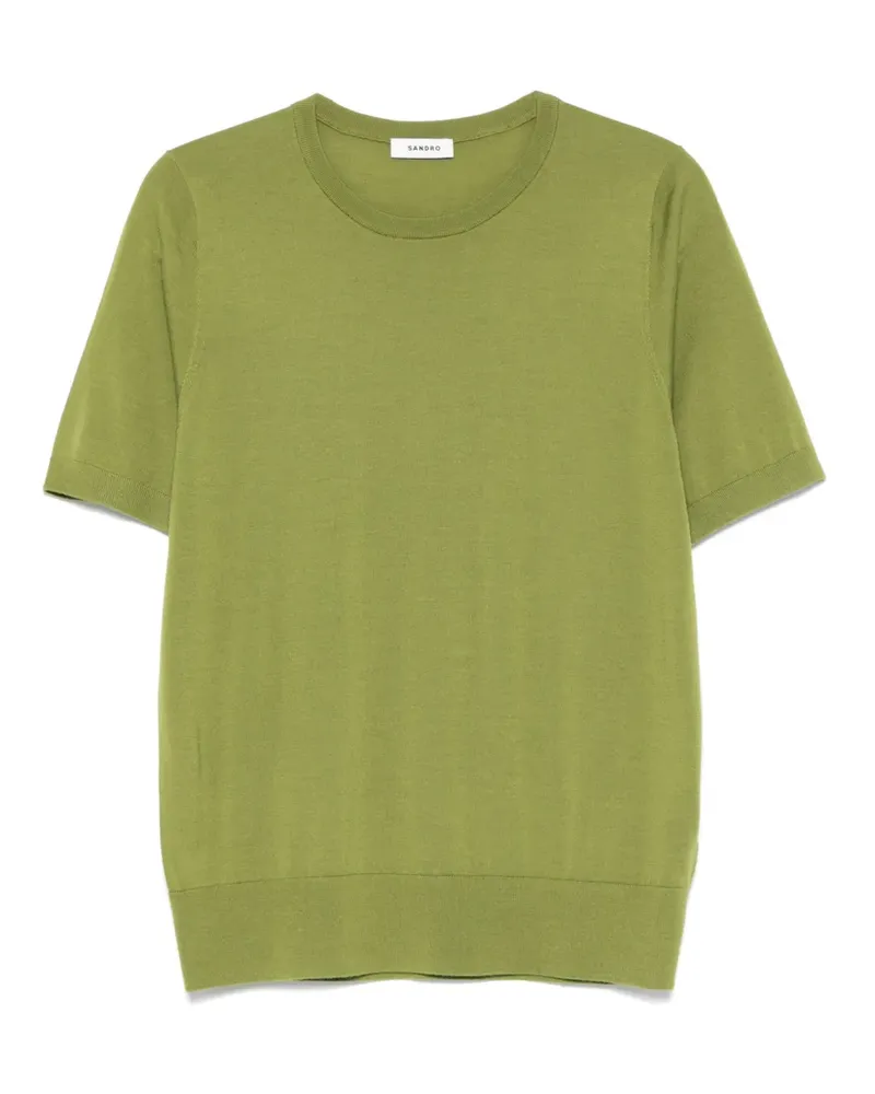 Sandro Fein gestricktes T-Shirt - Grün Grün
