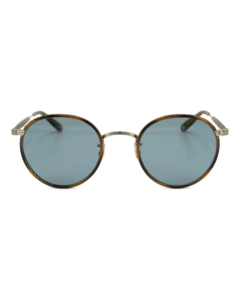 Garrett Leight Sonnenbrille mit rundem Gestell - Braun Braun