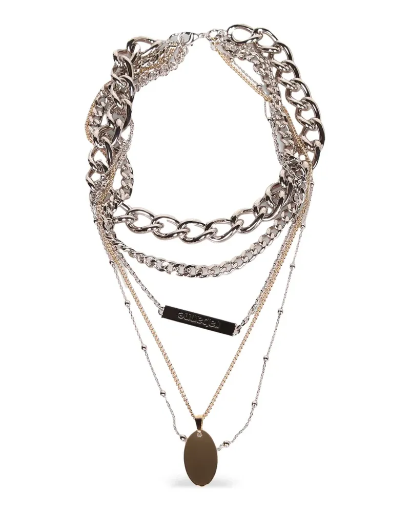 Paco Rabanne Halskette mit Logo-Schild - Silber Silber