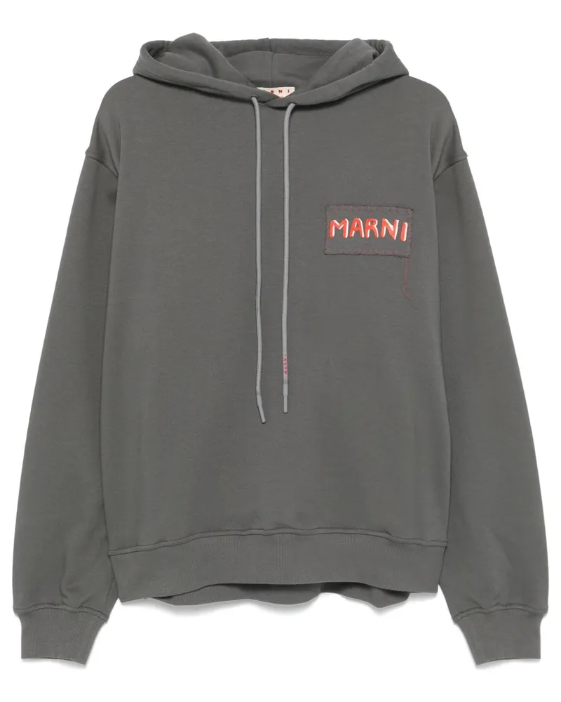 Marni Hoodie mit Logo-Patch - Grau Grau