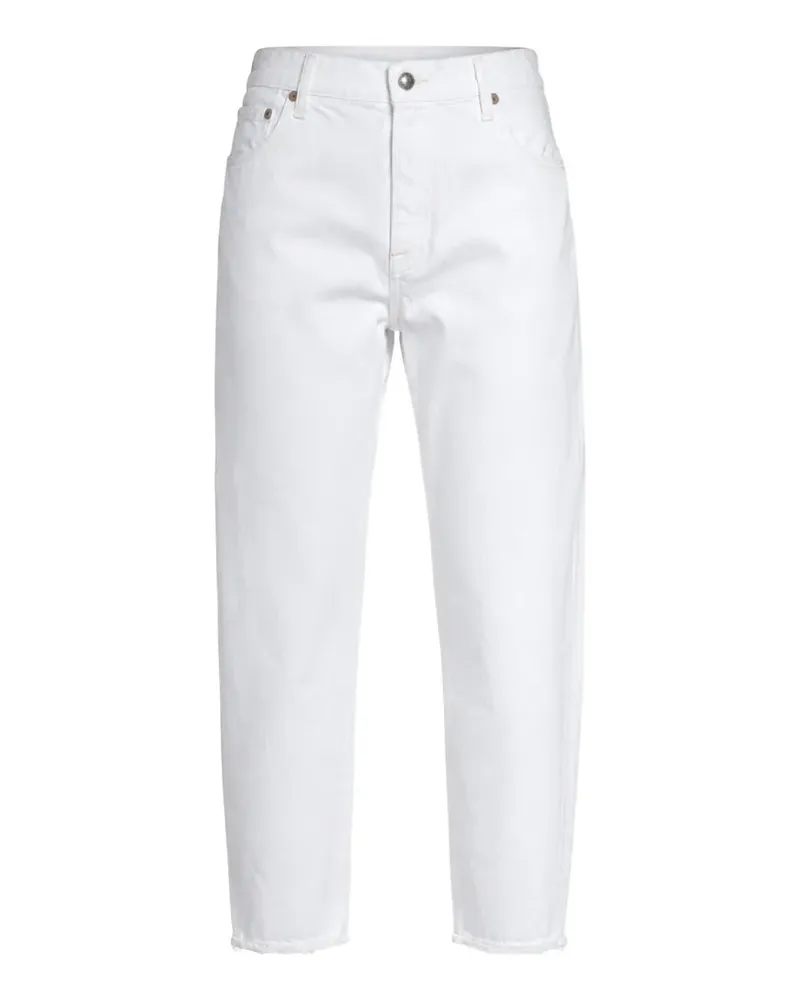 R13 logo-embroidered frayed-hem jeans - Weiß Weiß