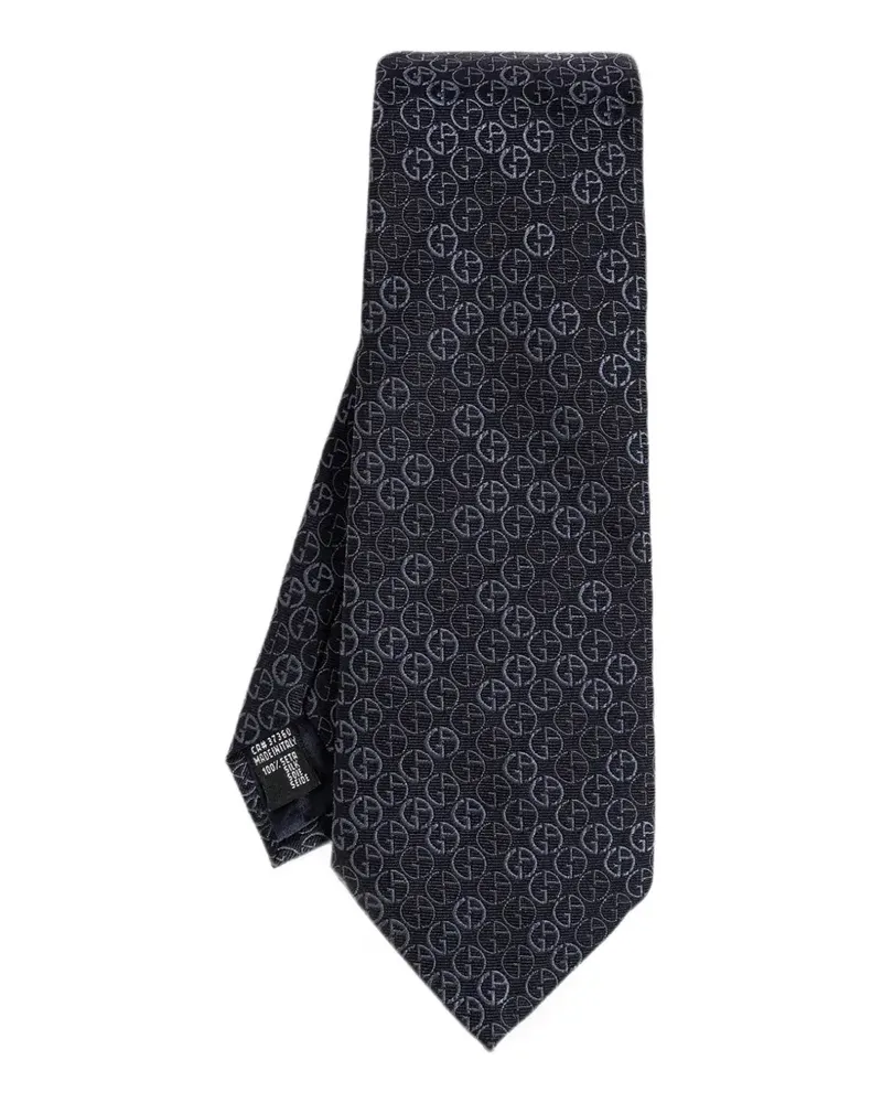 Giorgio Armani GA logo-jacquard tie - Blau Blau