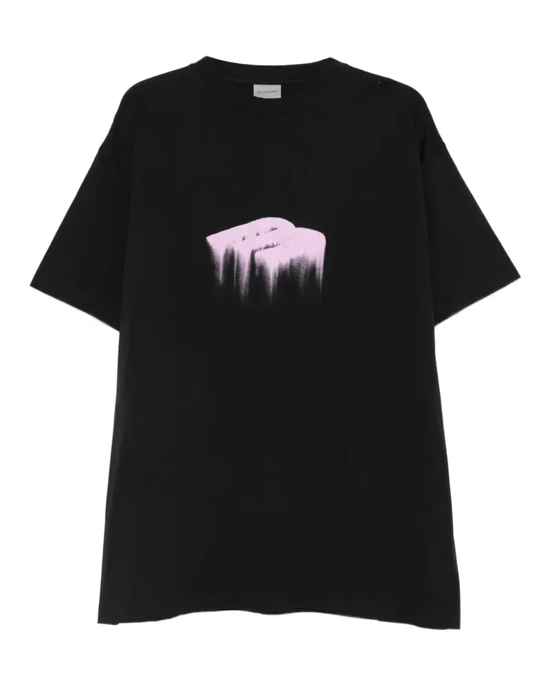Balenciaga T-Shirt mit grafischem Print - Schwarz Schwarz