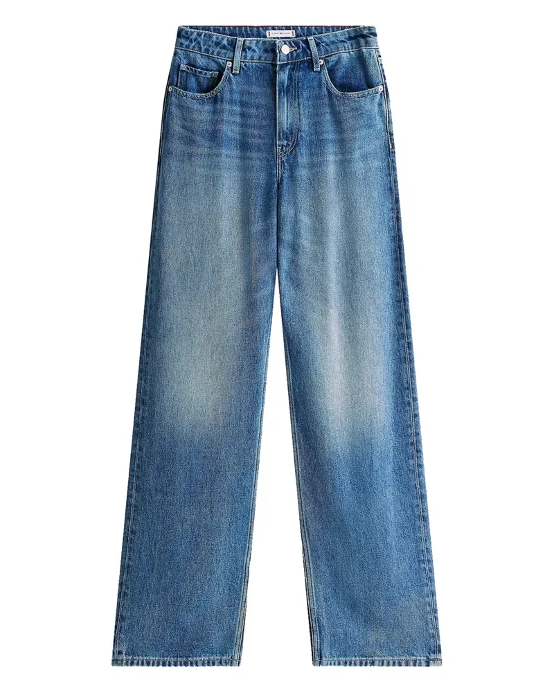 Tommy Hilfiger Ausgeblichene Five-Pocket-Jeans - Blau Blau