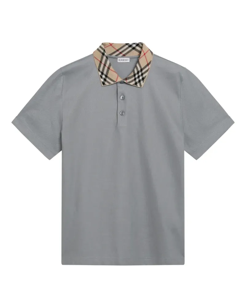 Burberry checkered-collar polo shirt - Grau Grau