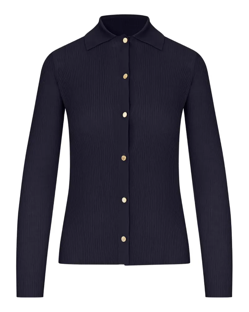 Max Mara Max Mara Gerippter Cardigan mit Knopfleiste - Blau Blau