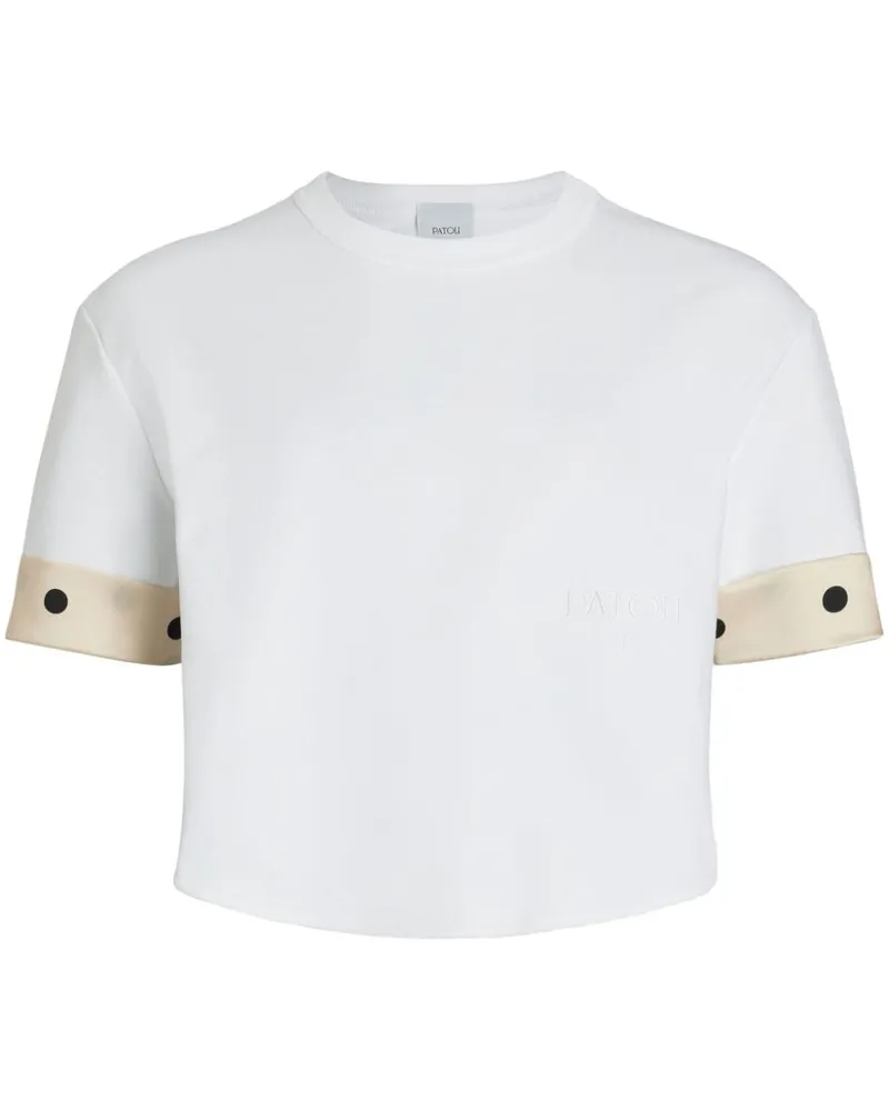 Patou Cropped-T-Shirt mit Seidenbündchen - Weiß Weiß