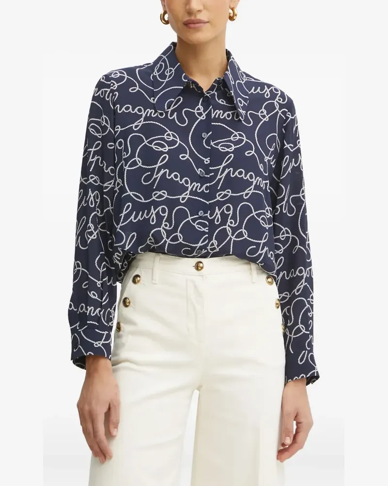 Luisa Spagnoli graphic-print shirt - Blau Blau