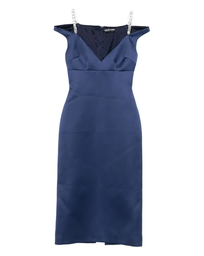 David Koma Kleid mit Zierriemen - Blau Blau