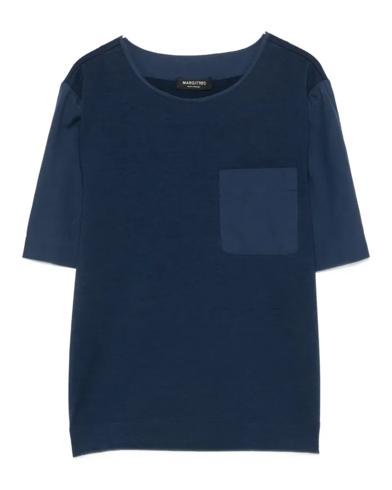 Margittes patch-pocket short-sleeve T-shirt - Blau Blau