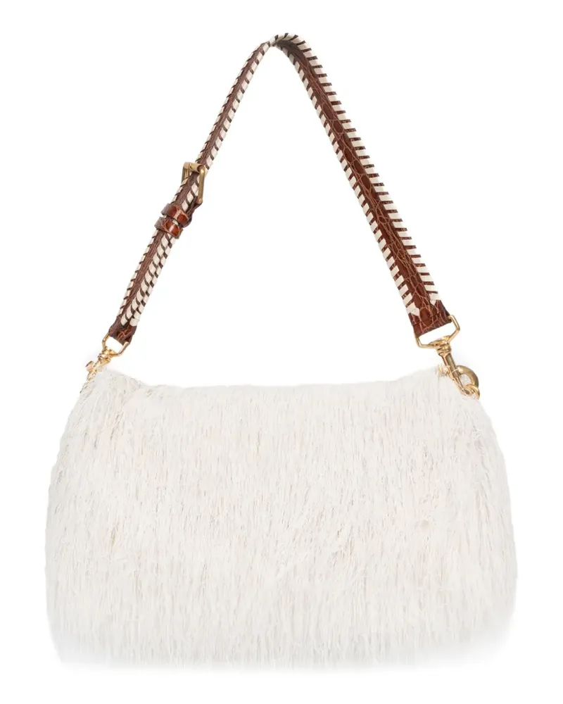 Dries van Noten Schultertasche mit Fransen - Weiß Weiß