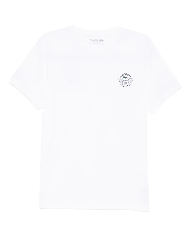Lacoste T-Shirt mit Logo-Patch - Weiß Weiß