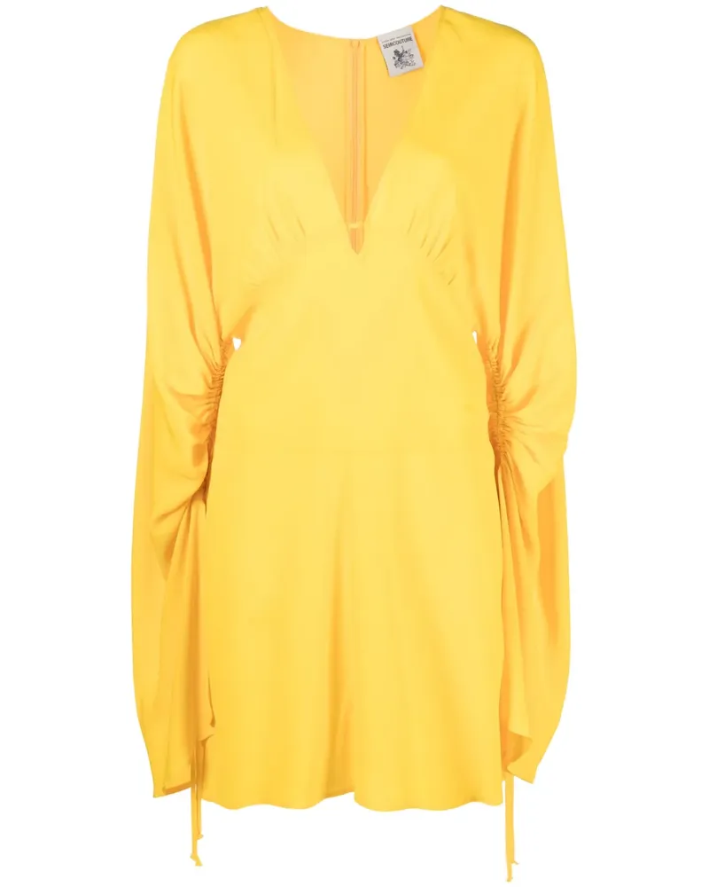 Semicouture Minikleid mit V-Ausschnitt - Gelb Gelb