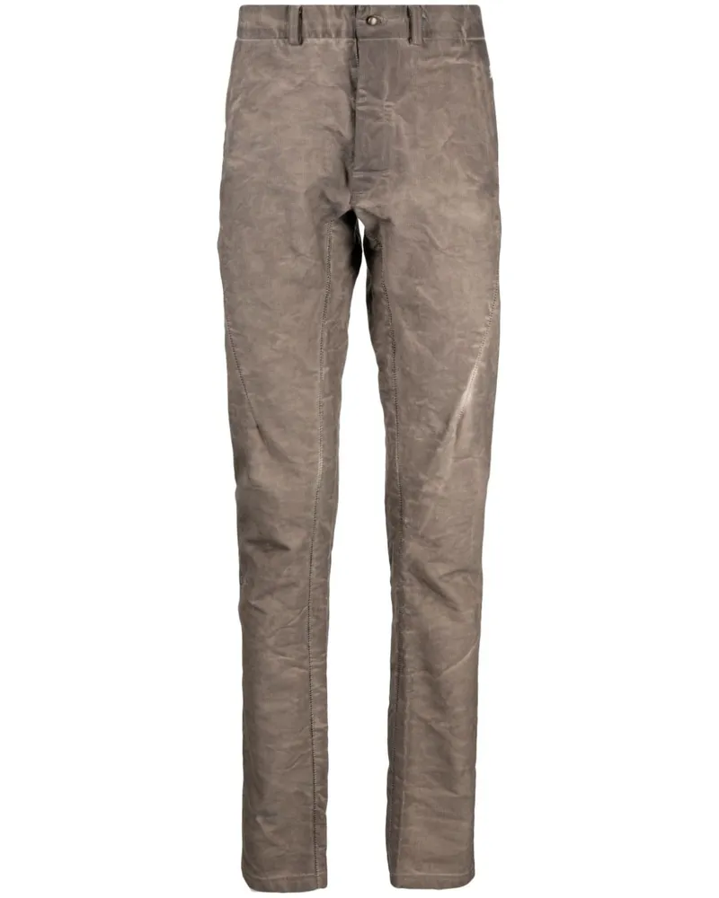 Isaac Sellam Tapered-Hose mit Knitteroptik Braun